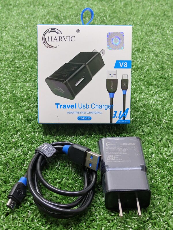 Cargador Completo 2 En 1 | V8 | Harvic | 3.1 A | Travel Usb Charger