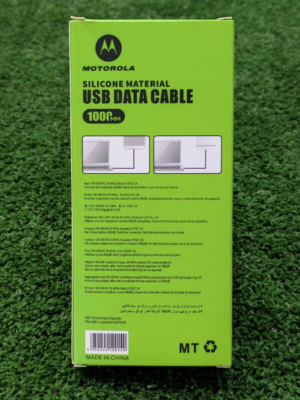 Motorola Cable Cargador Usb | V8 | 1 Metro | 38% Carga Mas Rapida | Compatible Con Todo Dispositivo - Imagen 2