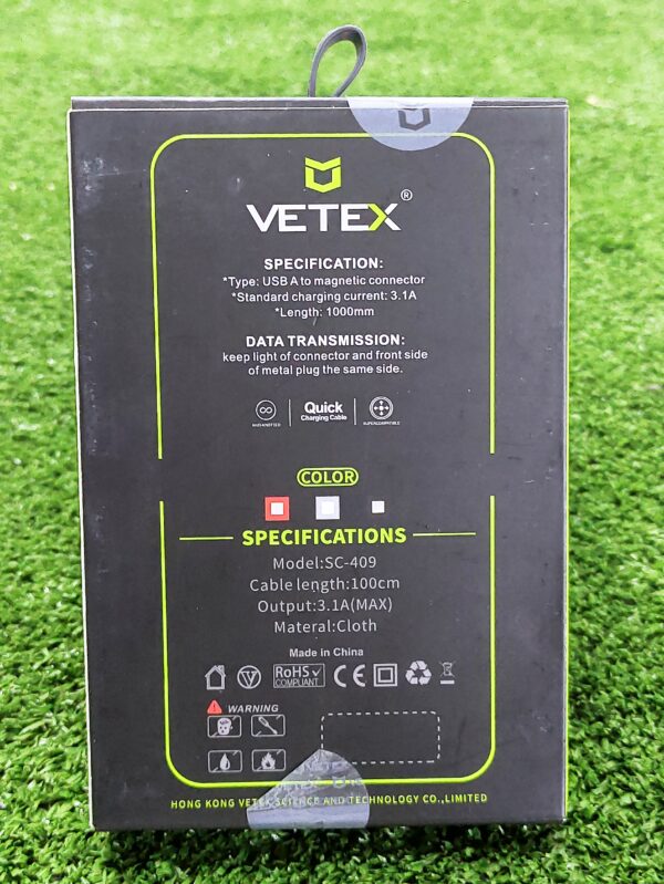 Cable Cargador Inteligente | V8 | Android | Vetex | 3.1a | Smart Led Cable | Flat Cloth - Imagen 3