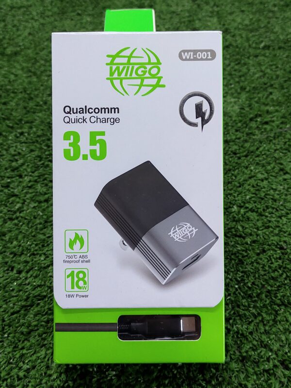 Cargador Completo 2 En 1 | Tipo C | Wiigo | 18w | 3.5 Qualcomm Quick Charge | Android