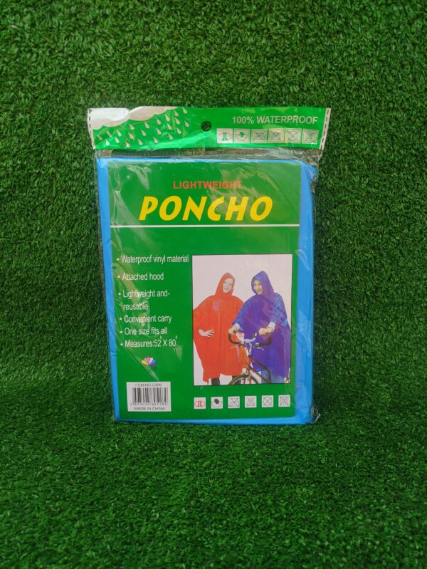 Poncho Impermeables Para Lluvia| 52 X 80| Color Azul Cielo