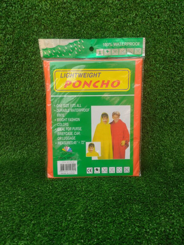 Poncho Impermeables Para Lluvia| Niños| Color Naranja