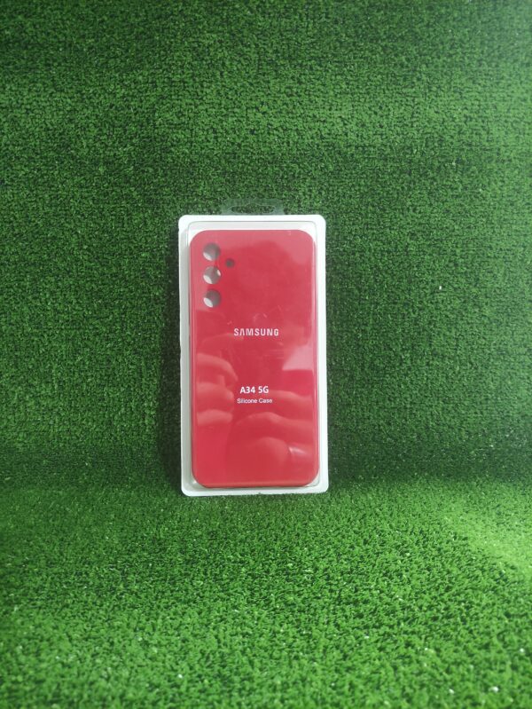 Samsung Galaxy A34 5G| Forro Protector| Silicone Case |Rojo | Samsung | Carcasa | Funda | Anti Humedad