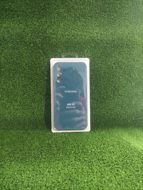 Samsung Galaxy A34 5G| Forro Protector| Silicone Case |Verde Grisaceo| Samsung | Carcasa | Funda | Anti Humedad