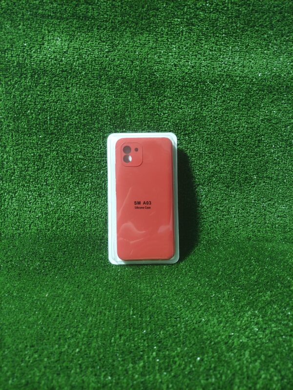 Samsung Galaxy A03 | Forro Protector| Silicone Case |Rojo Anaranjado| Samsung | Carcasa | Funda | Anti Humedad