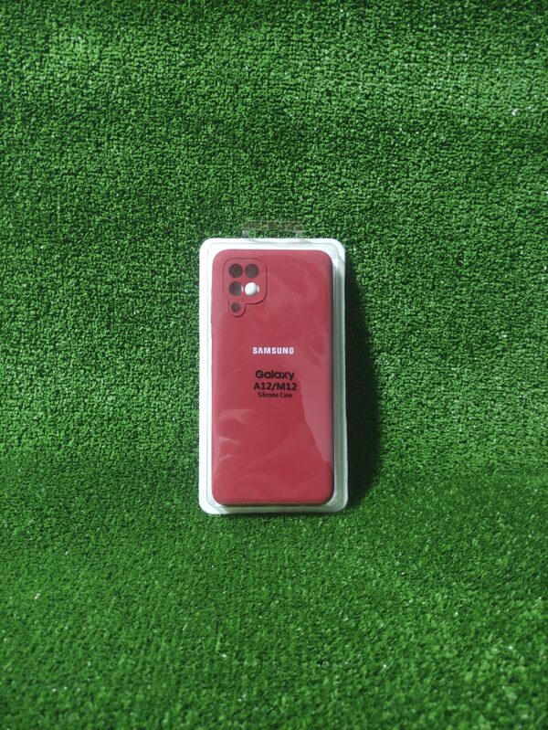 Samsung Galaxy A12 | Forro Protector| Silicone Case |Rojo Sangria | Samsung | Carcasa | Funda | Anti Humedad