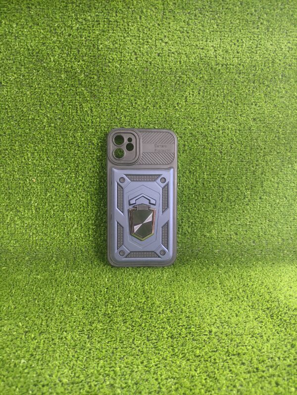 Iphone 11  | Forro Protector | Case Rigido | Proteccion 360° | Negro /Azul Plateado|Soporte incluido |  Bordes Reforzados