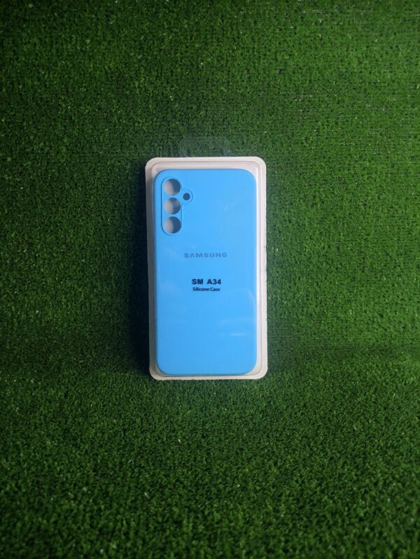 Samsung Galaxy A34| Forro Protector| Silicone Case |Azul Capri |Samsung | Carcasa | Funda | Anti Humedad