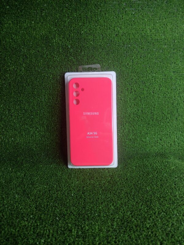 Samsung Galaxy A34| Forro Protector| Silicone Case |Rojo Neon |Samsung | Carcasa | Funda | Anti Humedad