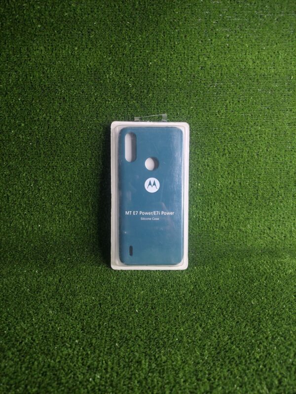 Motorola E7 Power| Forro Protector| Silicone Case |Azul Acero|Motorola  | Carcasa | Funda | Anti Humedad